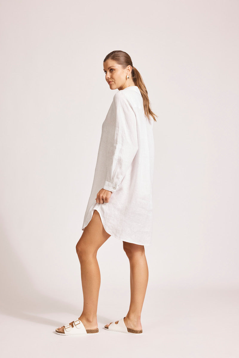Miramar Shirt Dress, White