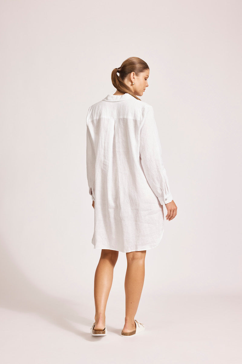 Miramar Shirt Dress, White
