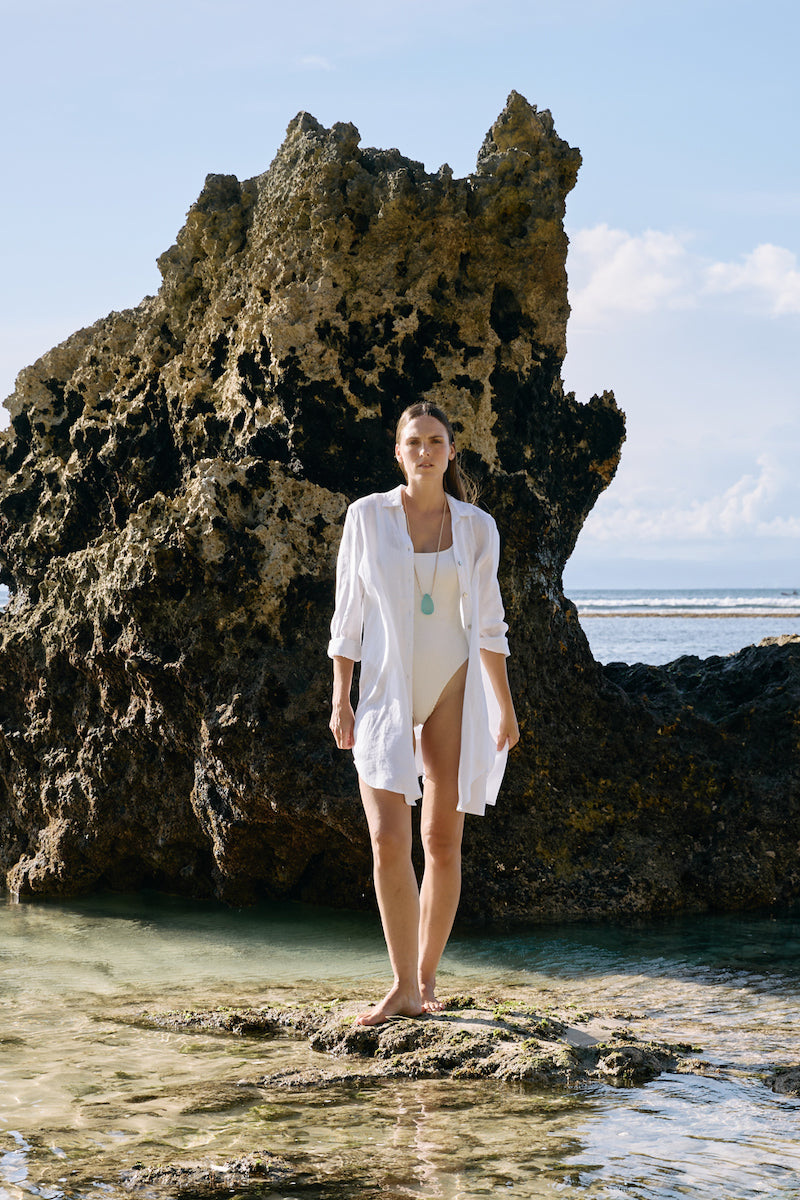 Miramar Shirt Dress, White