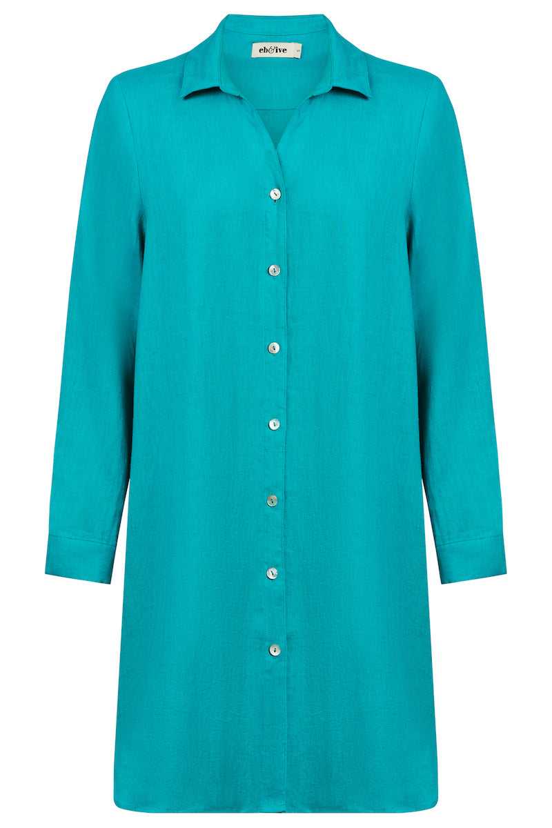 Miramar Shirt Dress, Lagoon
