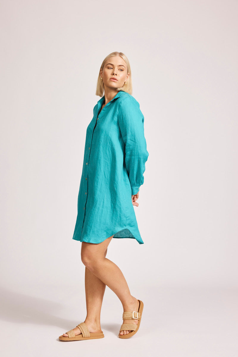 Miramar Shirt Dress, Lagoon