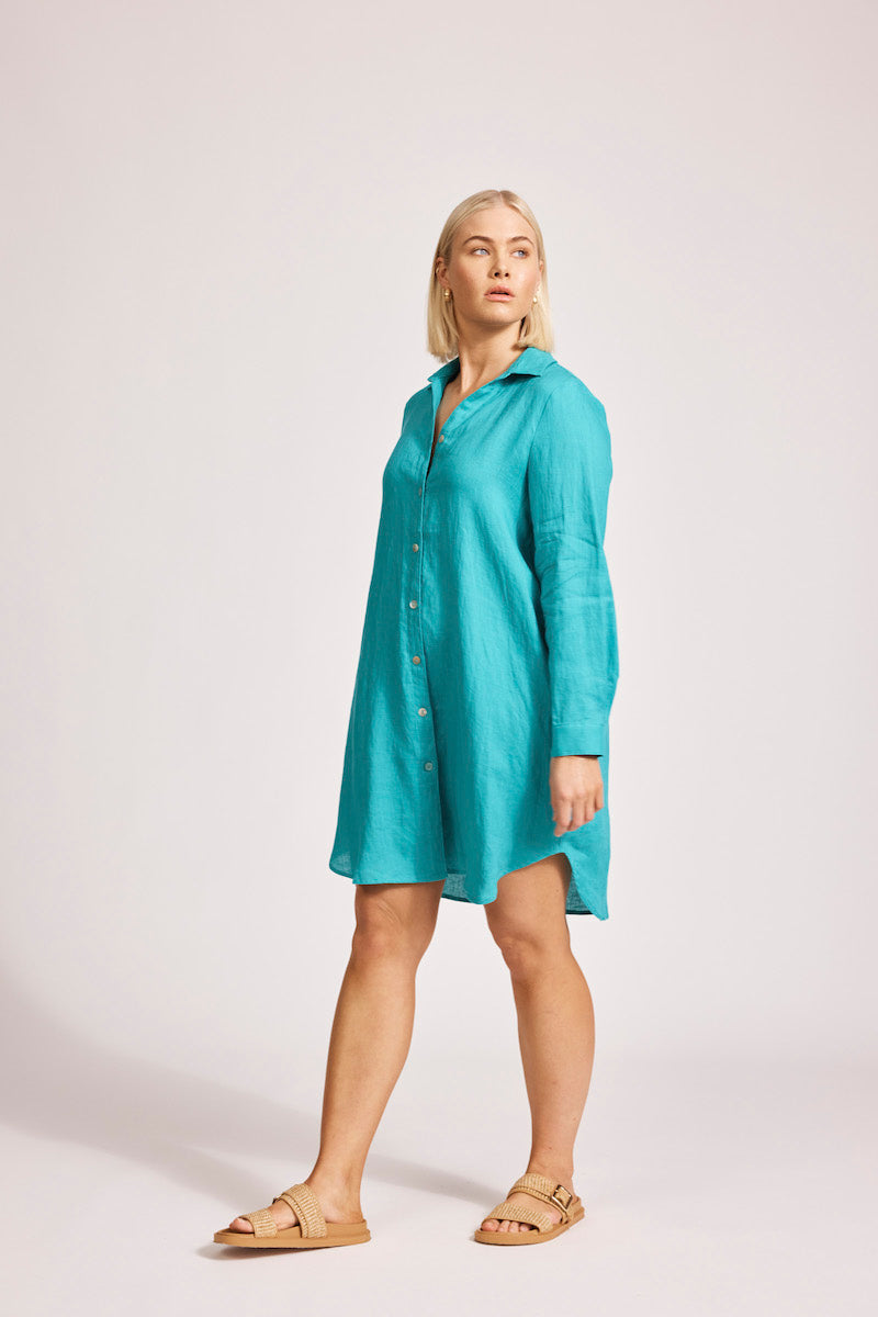 Miramar Shirt Dress, Lagoon