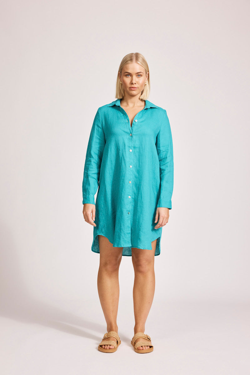 Miramar Shirt Dress, Lagoon