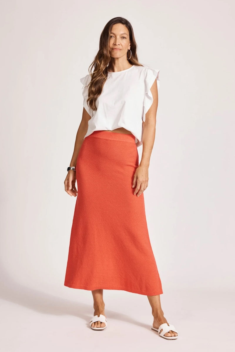 Artemis Knit Skirt, Coral