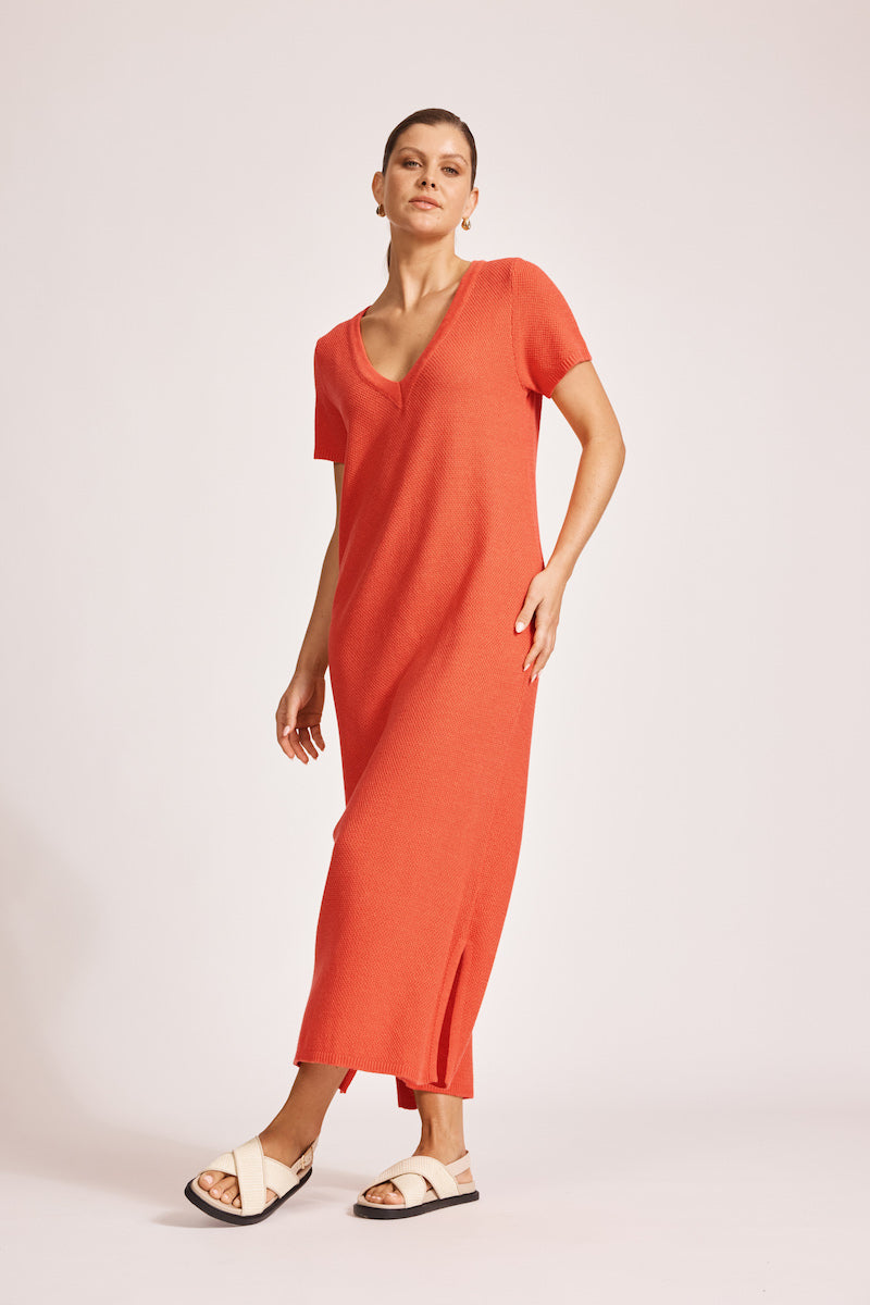 Artemis Knit Dress, Coral