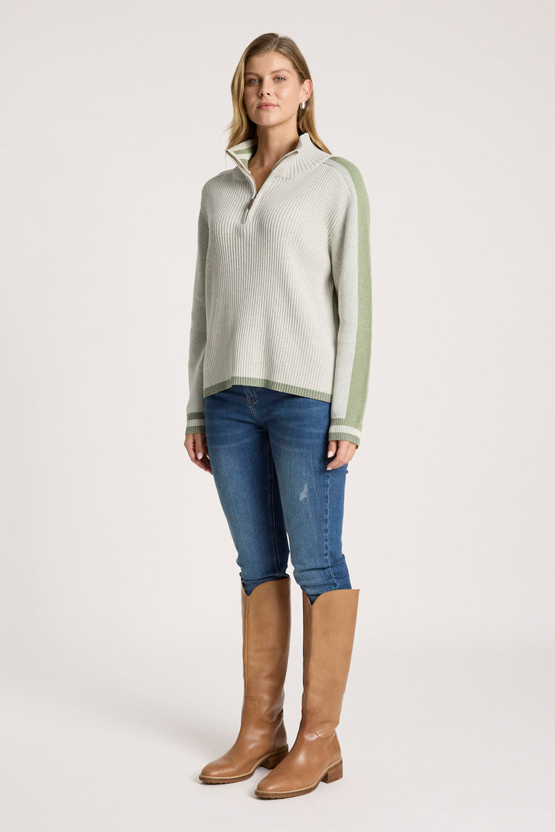 Liora Zip Jumper, Sage