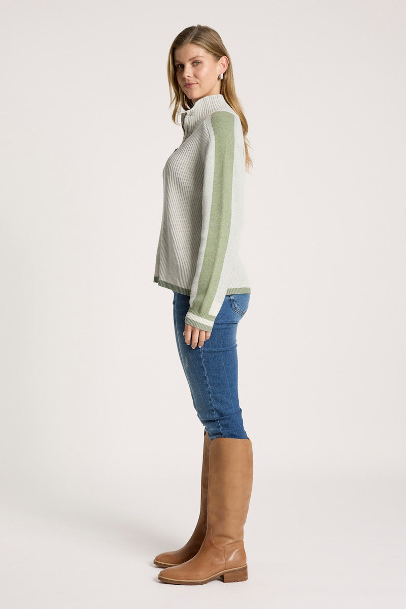 Liora Zip Jumper, Sage