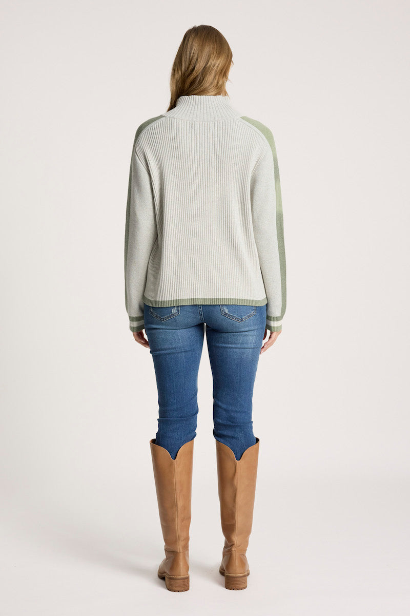 Liora Zip Jumper, Sage