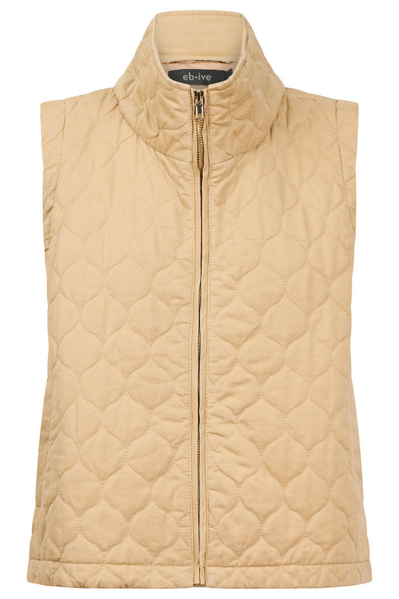 Sansi Quilted Crop Vest, Dune