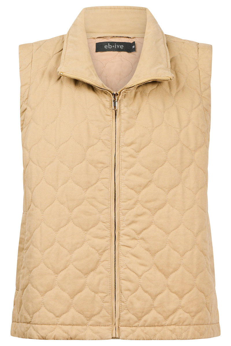 Sansi Quilted Crop Vest, Dune