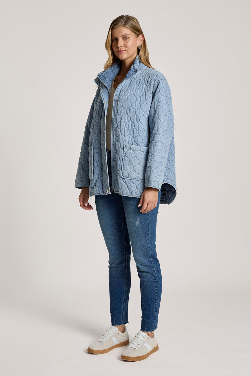 Sansi Quilted Jacket, Denim