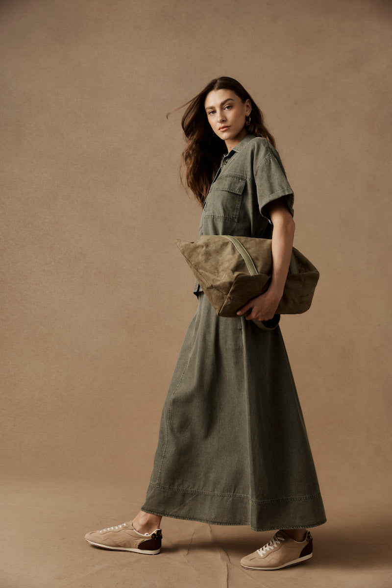 Bodhi Denim Skirt, Olive