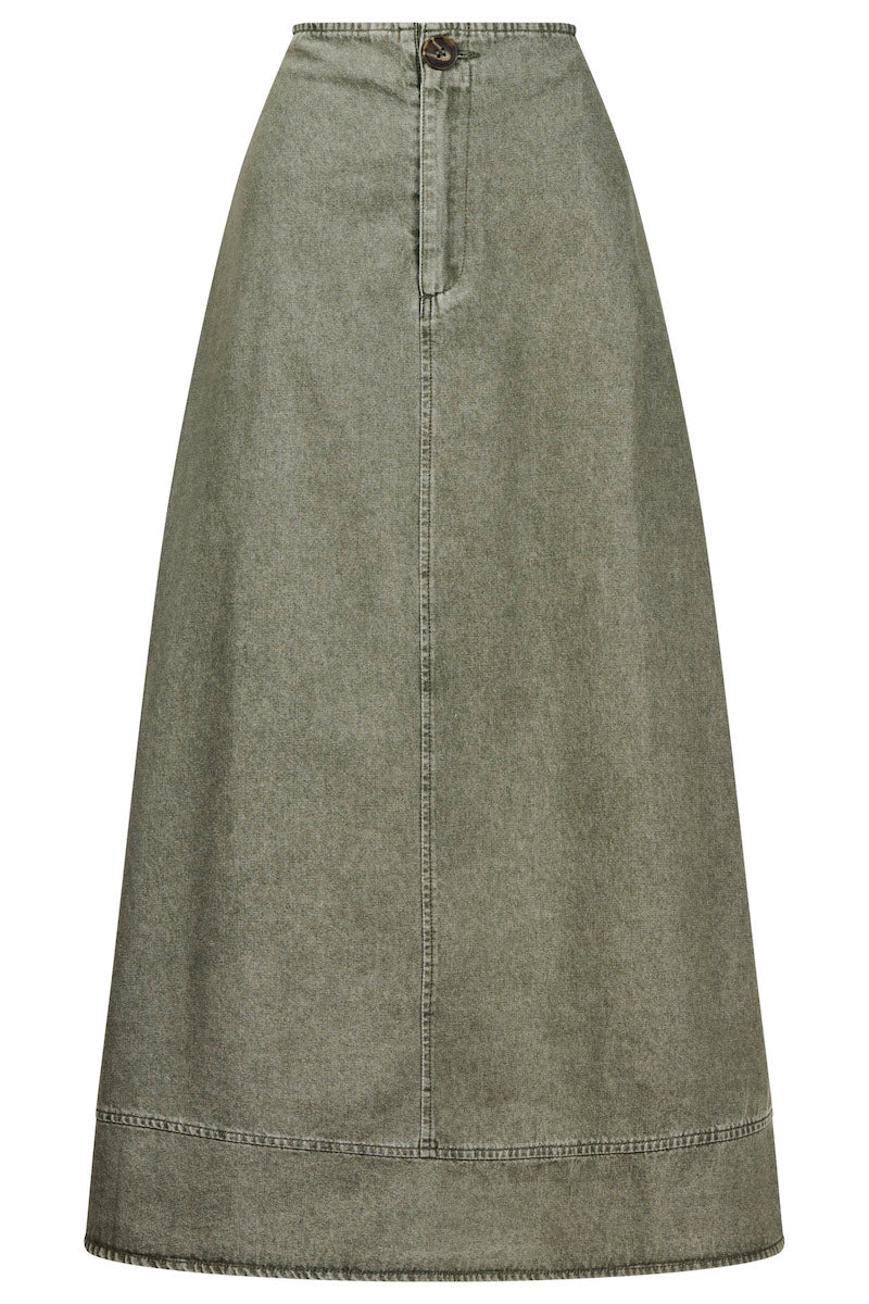 Bodhi Denim Skirt, Olive