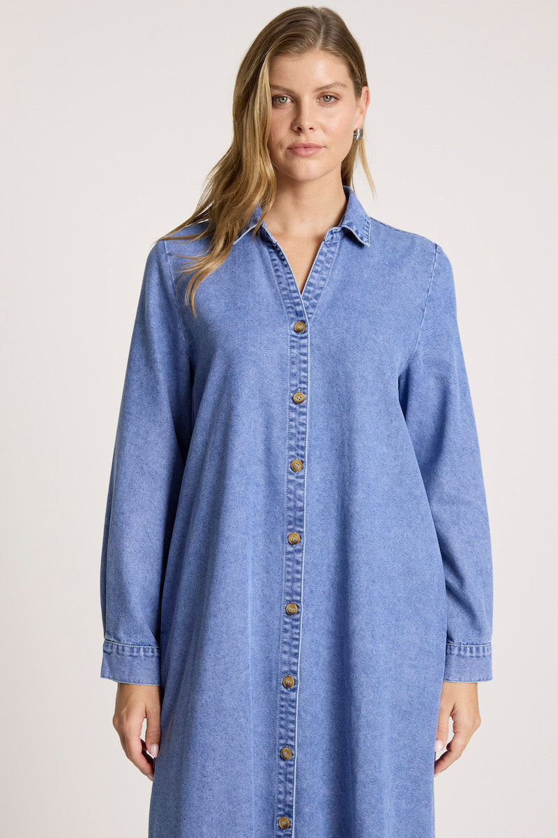 Bodhi Denim Shirt Dress, Denim