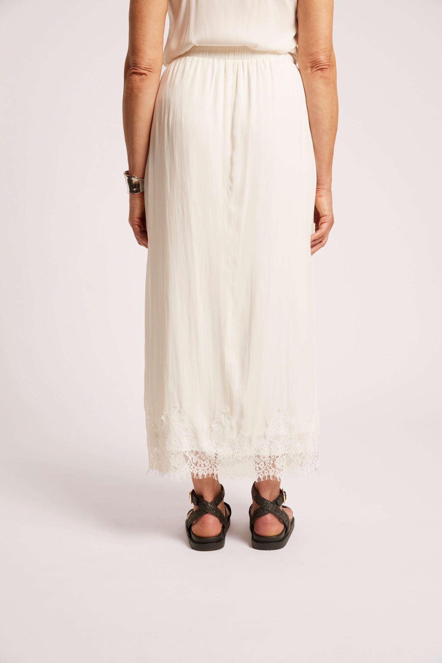 Drift Lace Skirt, White