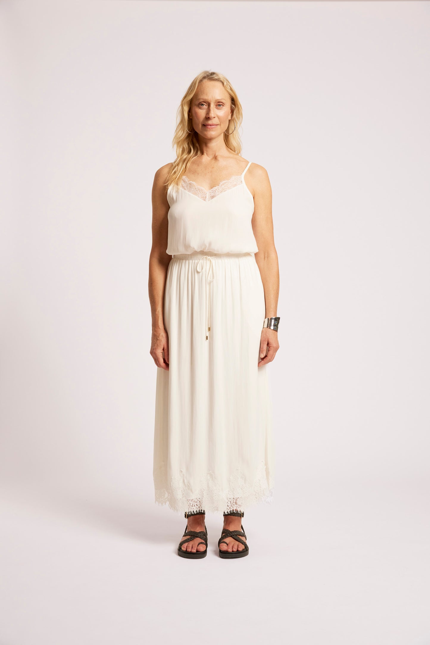 Drift Lace Skirt, White