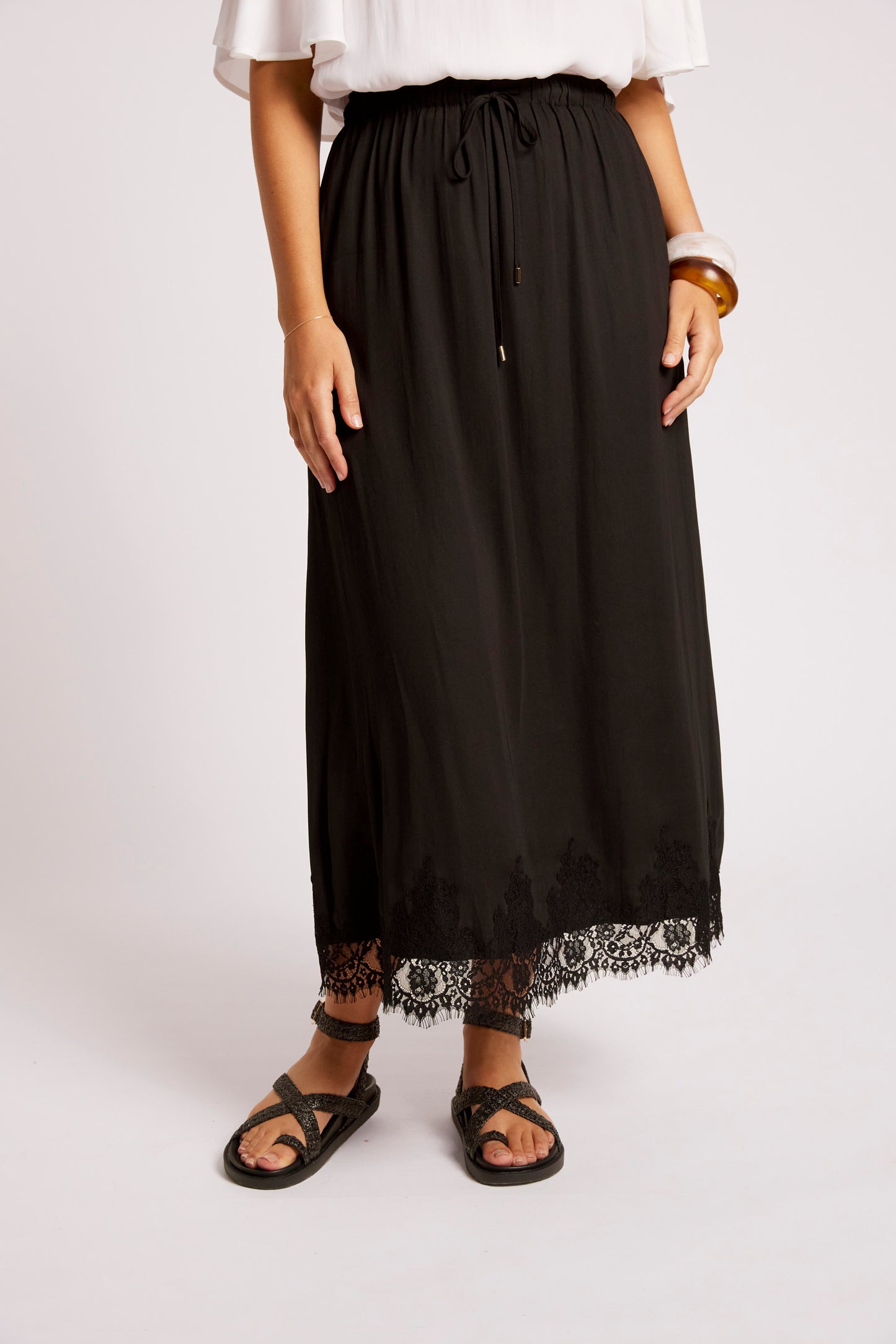 Drift Lace Skirt, Black
