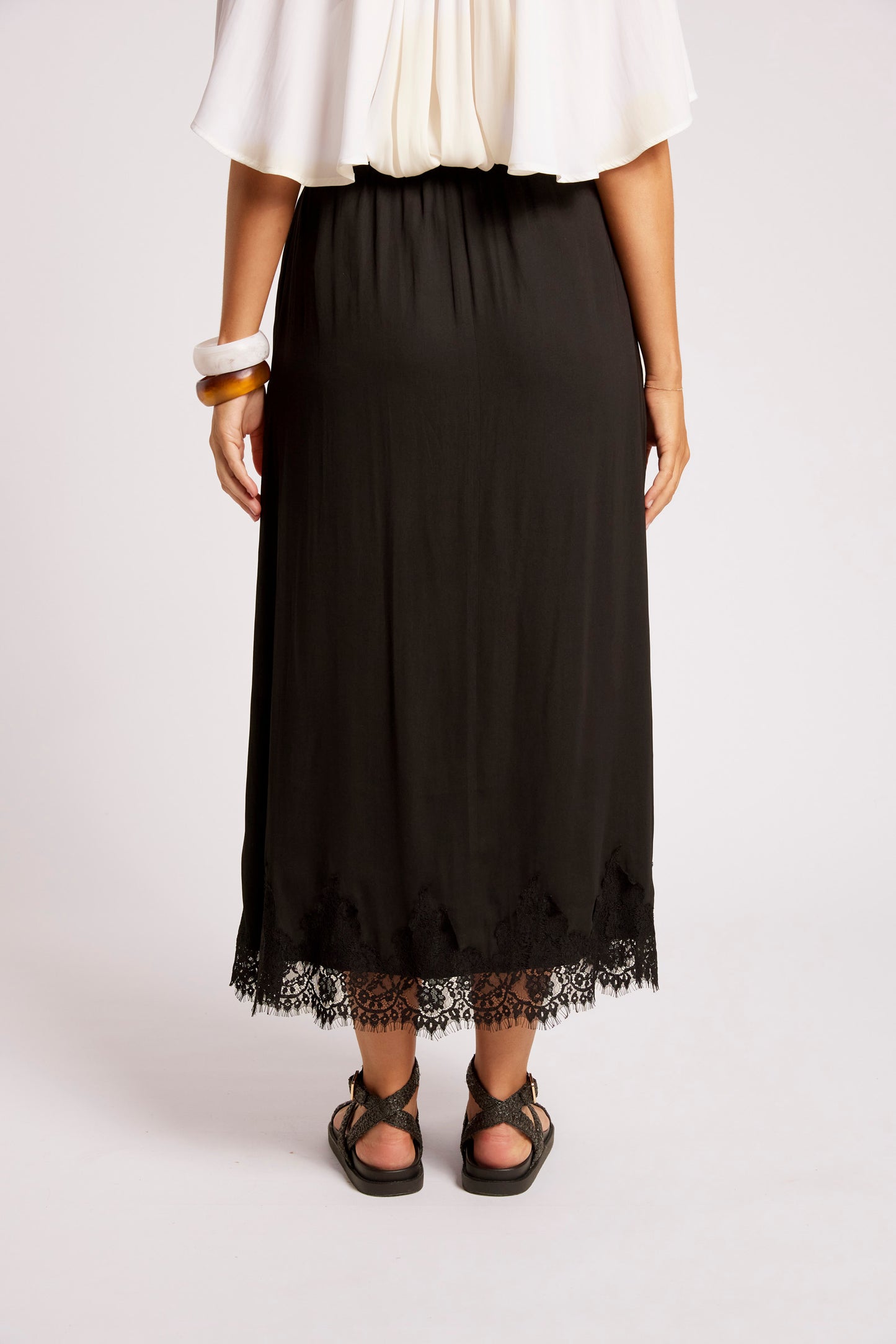 Drift Lace Skirt, Black