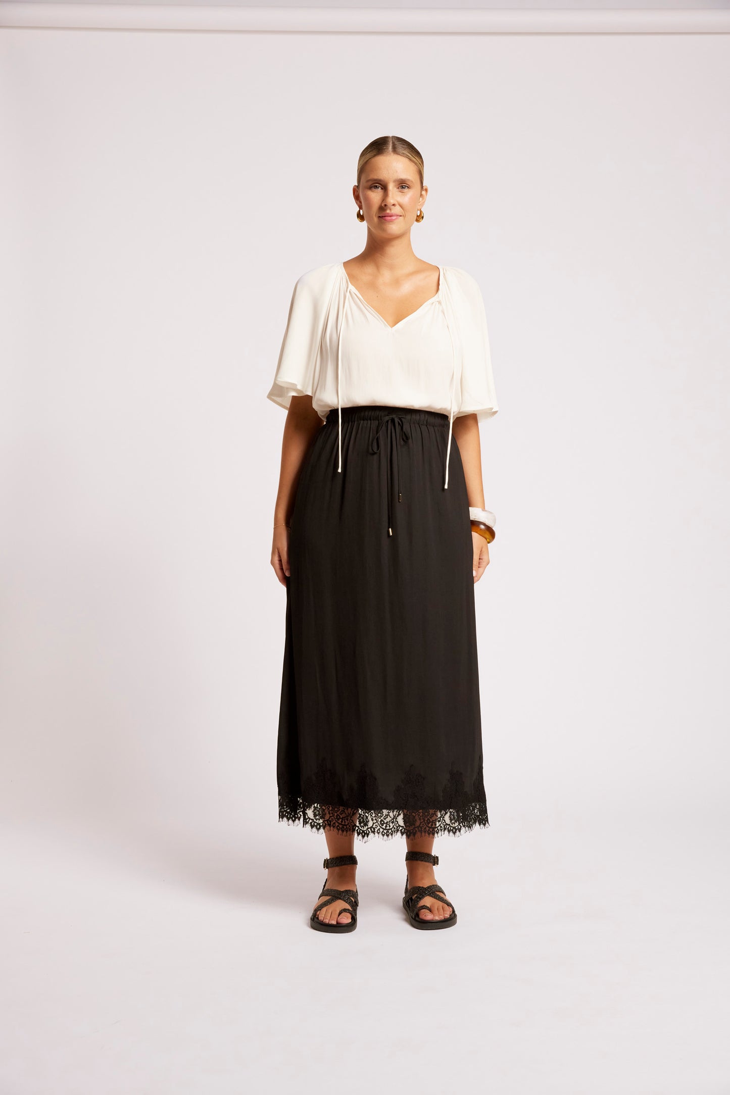 Drift Lace Skirt, Black