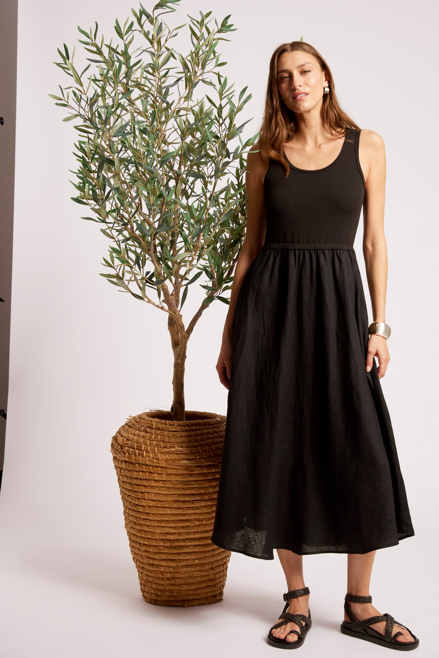 Maris Tank Maxi Dress, Black