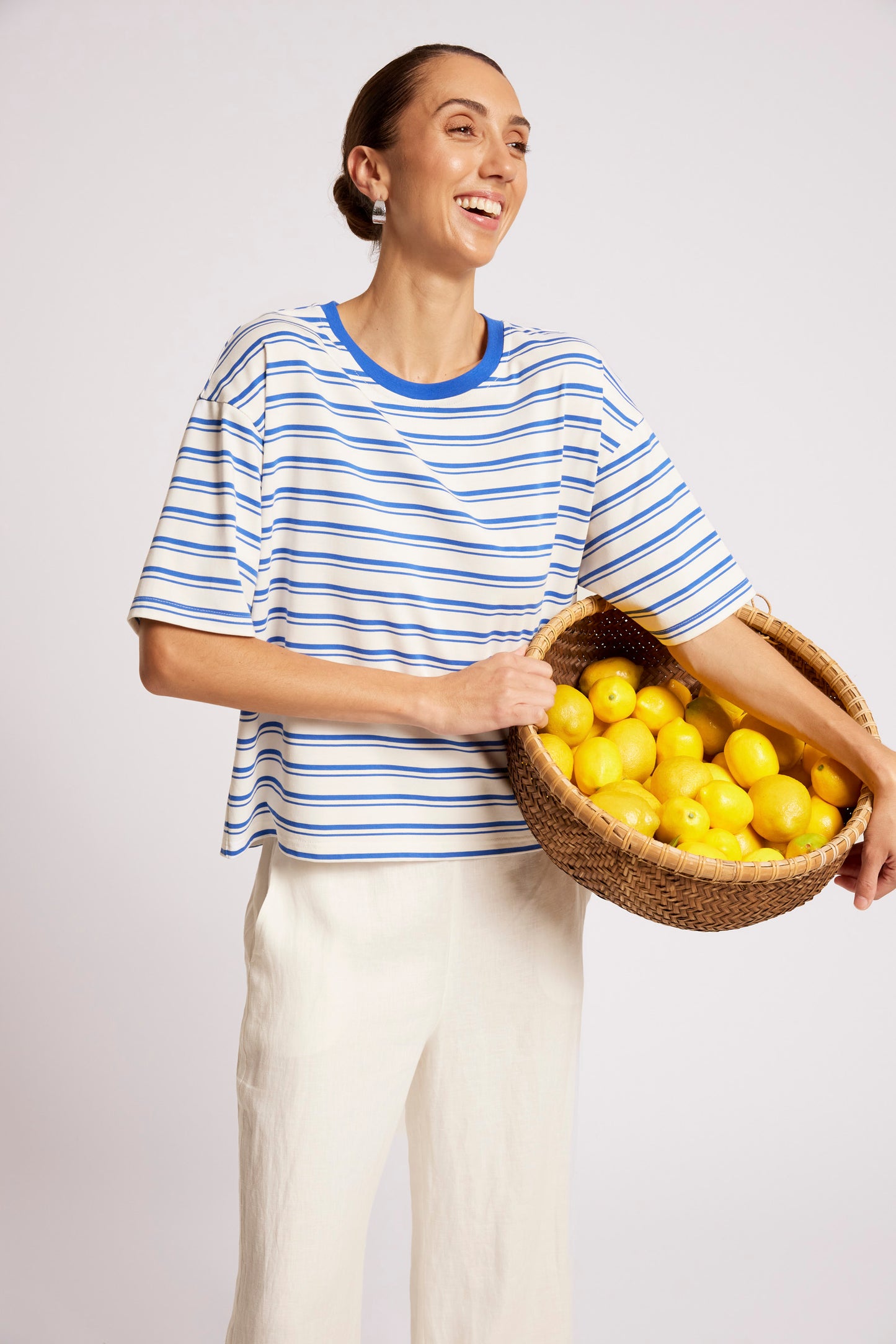 Paloma Striped T-Shirt, Azure