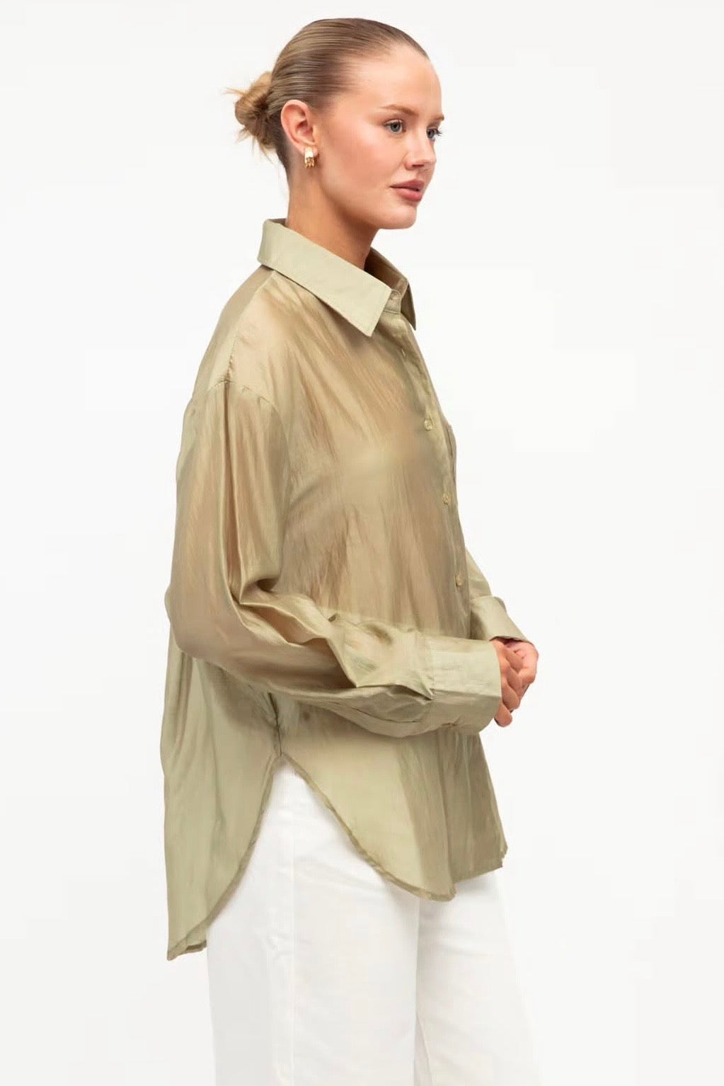 Jerry Sheer Shirt, Khaki