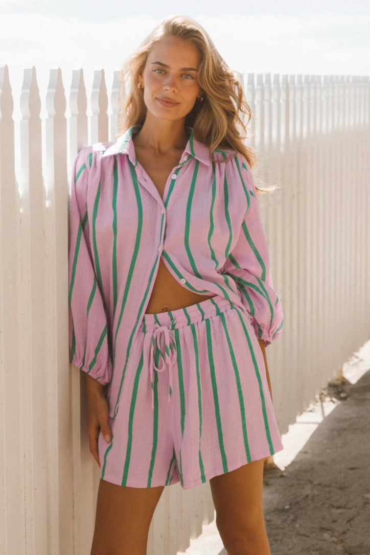 Otis Stripe Shirt, Lilac