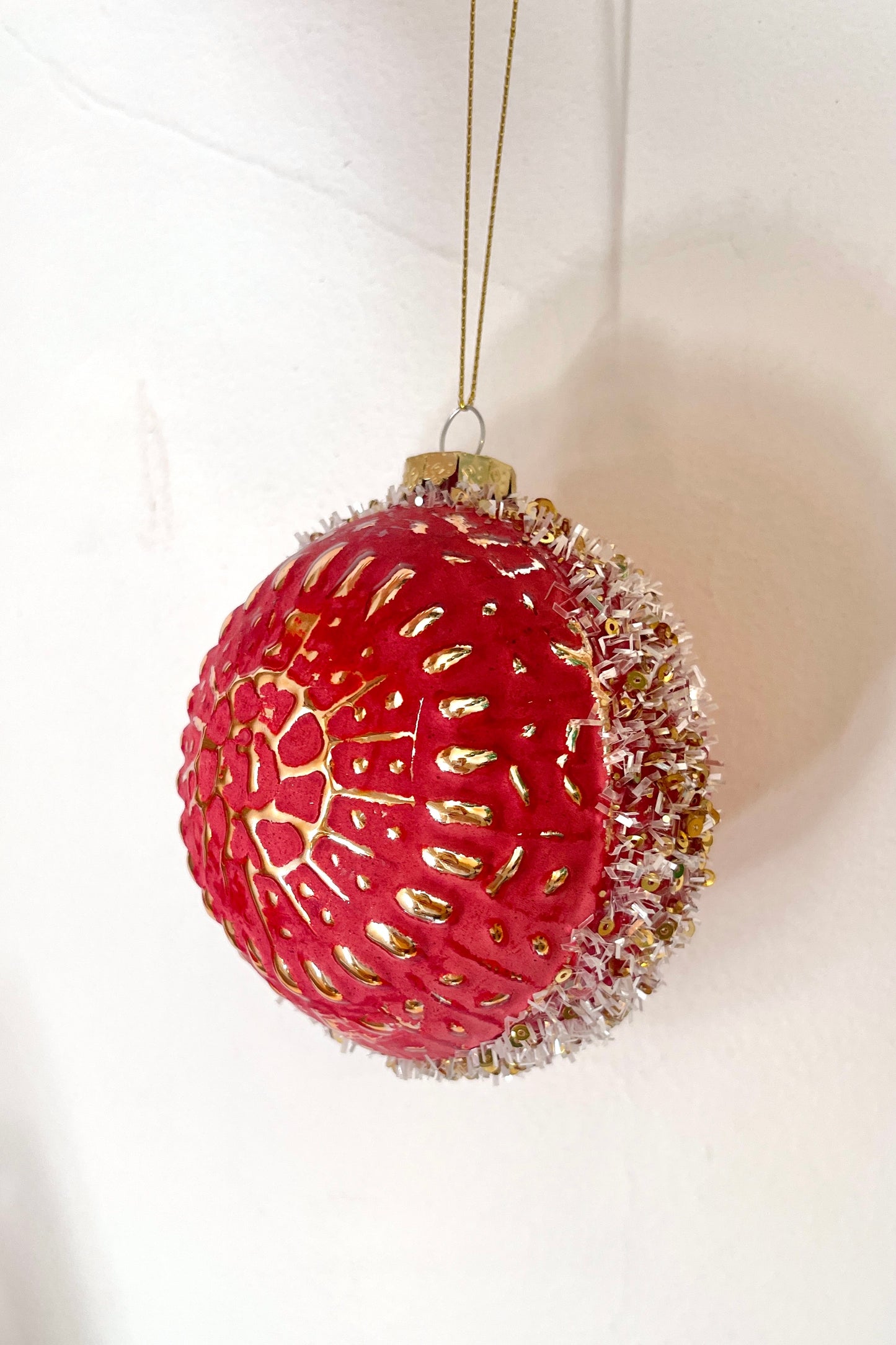 Glass Baubles, Cream Rose