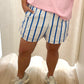 Bergen Shorts, White/Blue Stripe