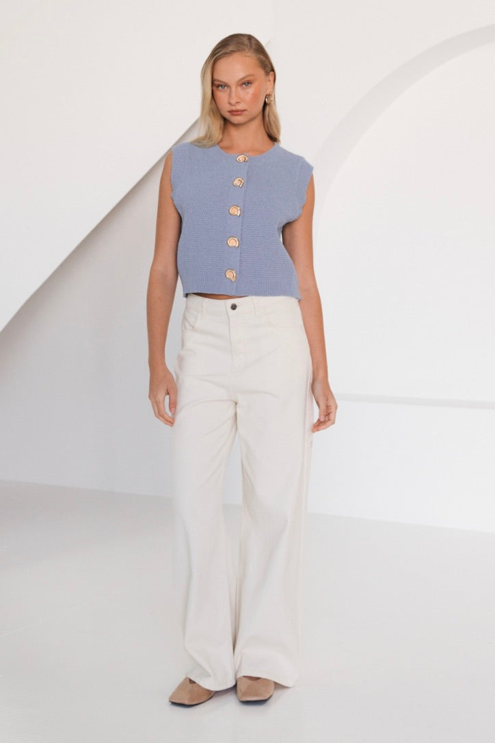 Sari Shell Vest, Blue - FRANKIE + COCO