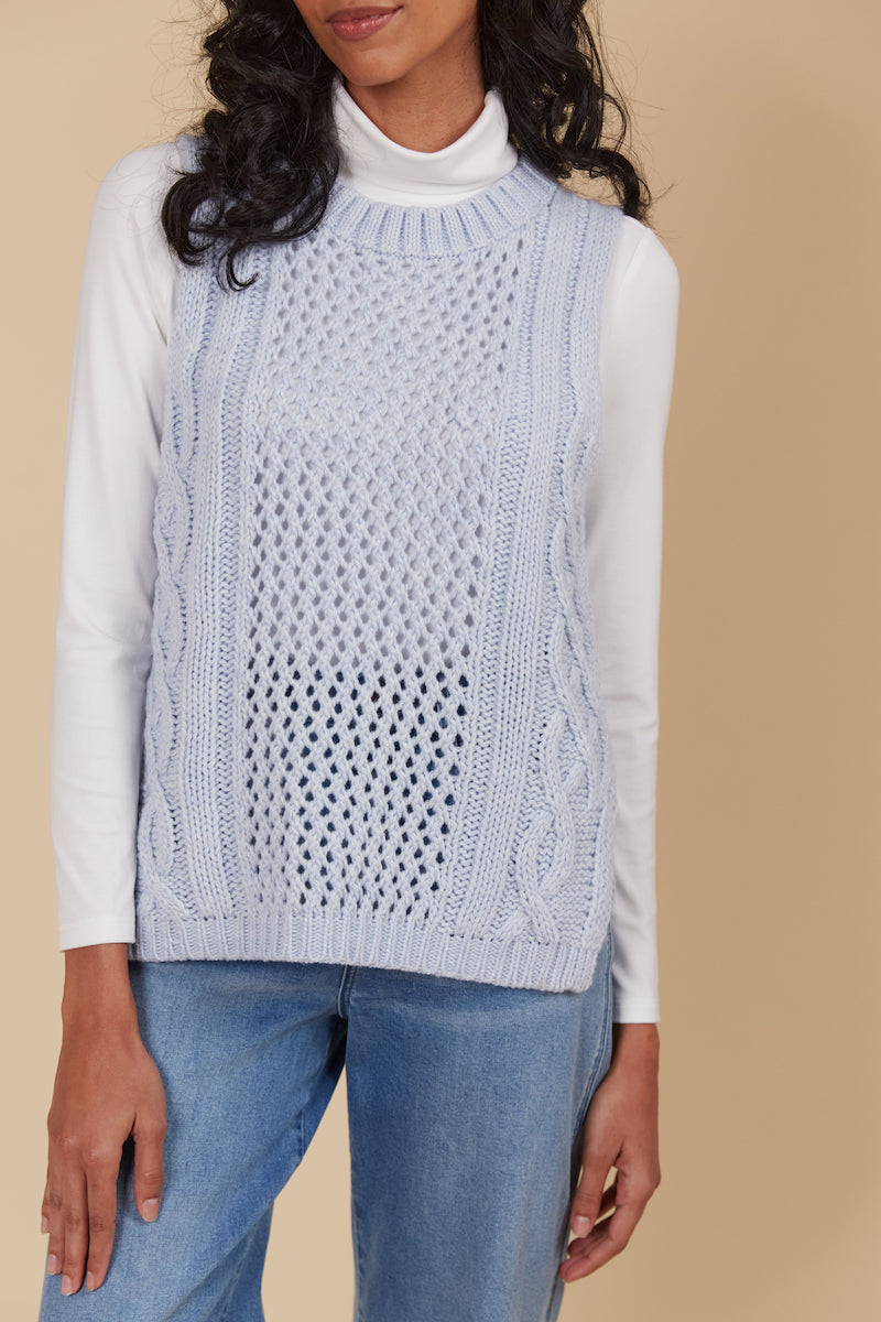 Luna Knit Vest, Sky