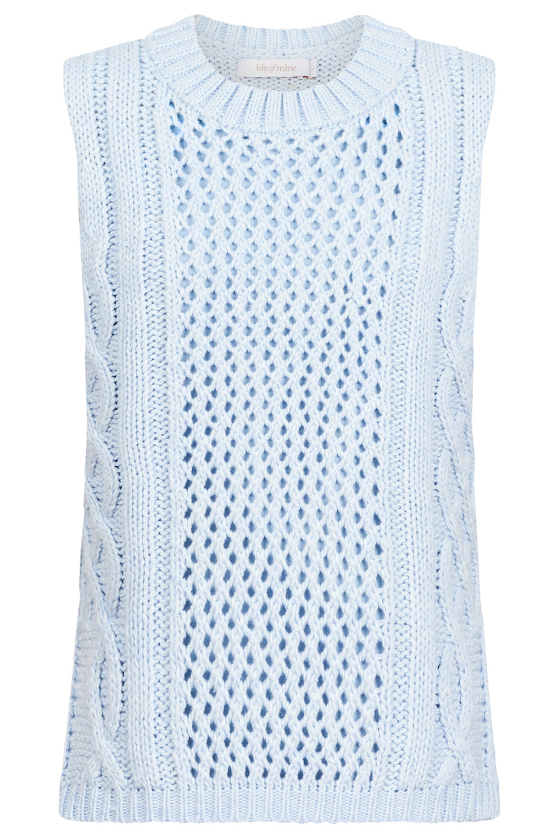 Luna Knit Vest, Sky