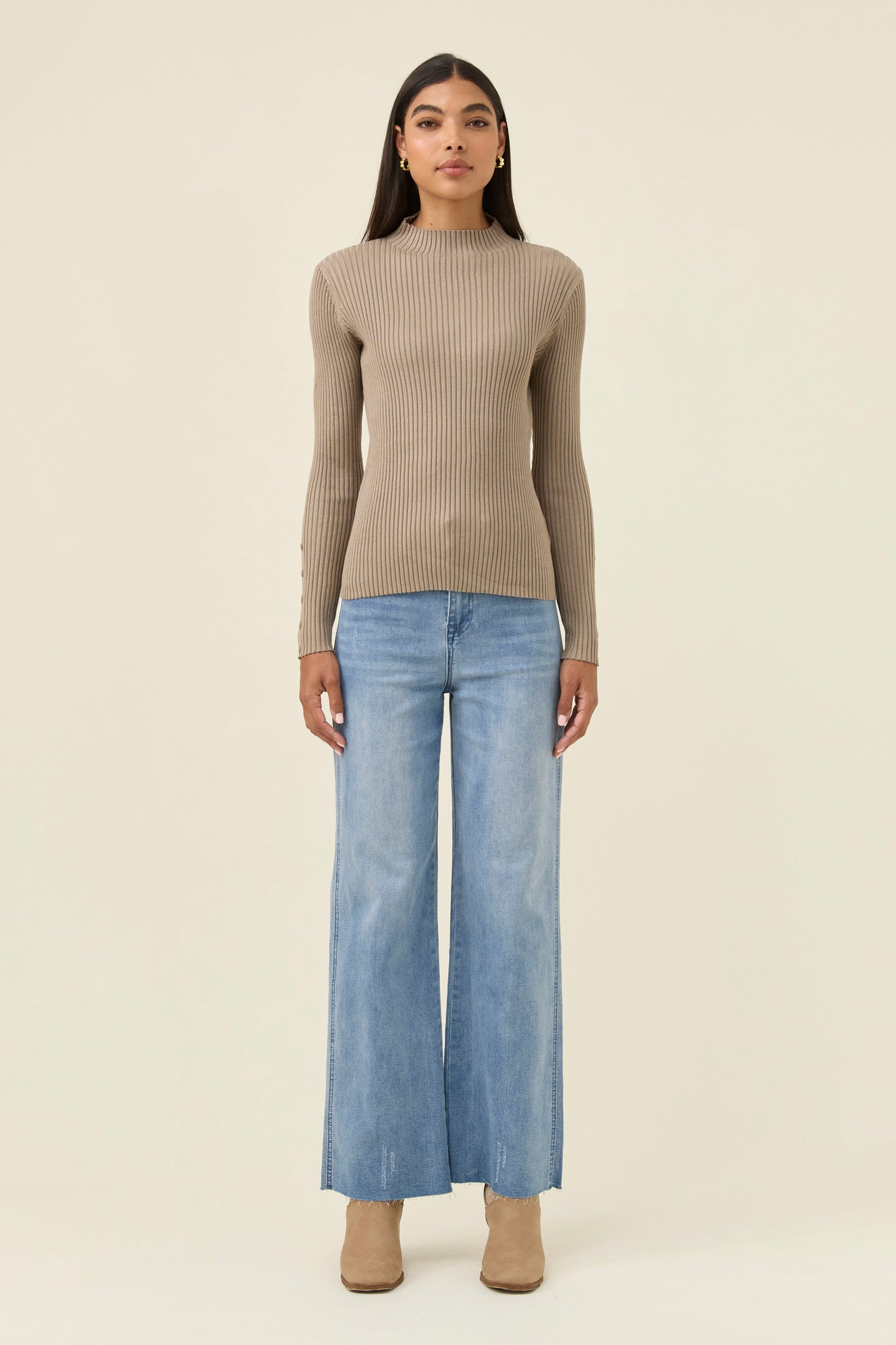 Juno Knit Top, Stone