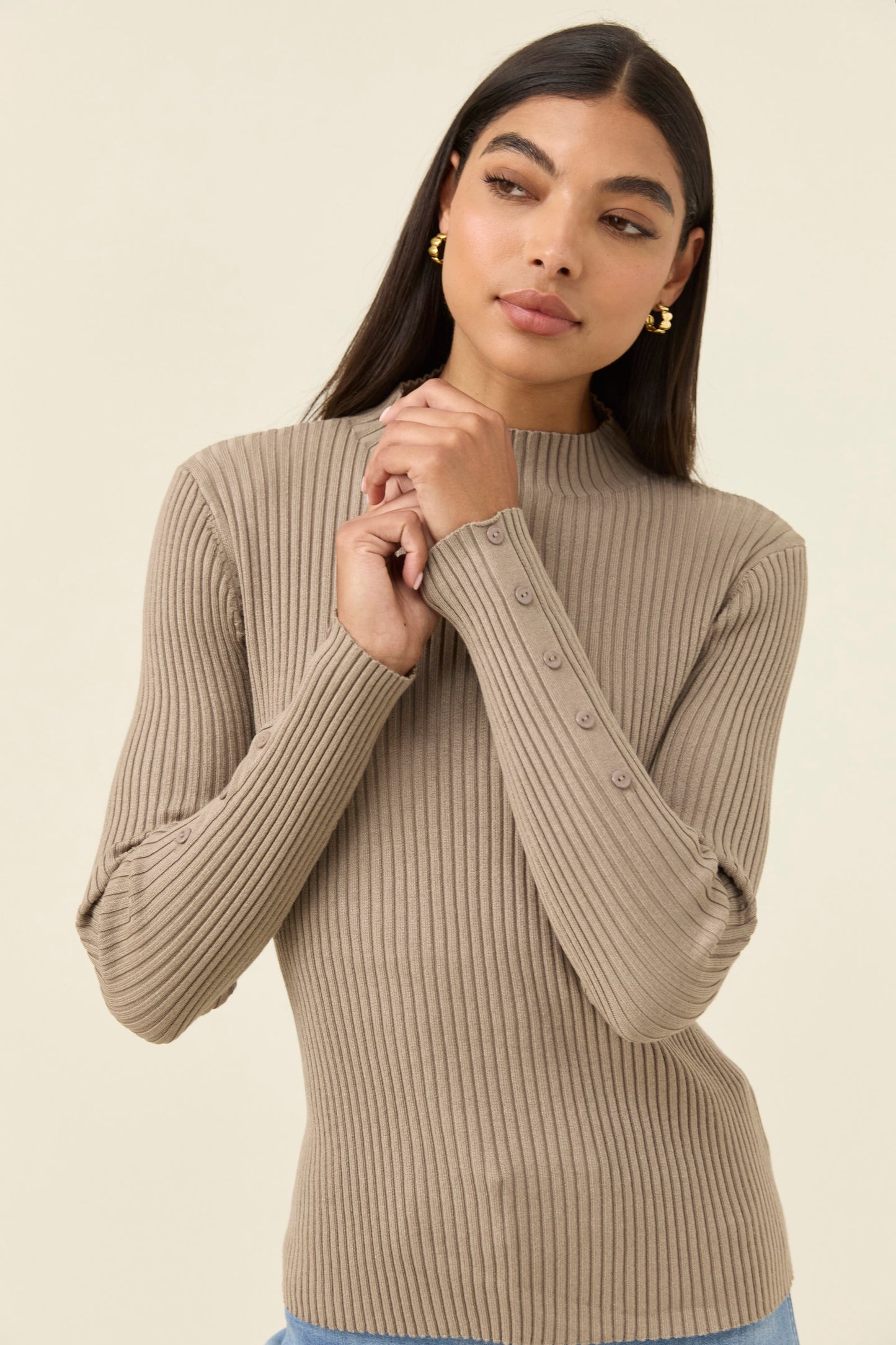 Juno Knit Top, Stone