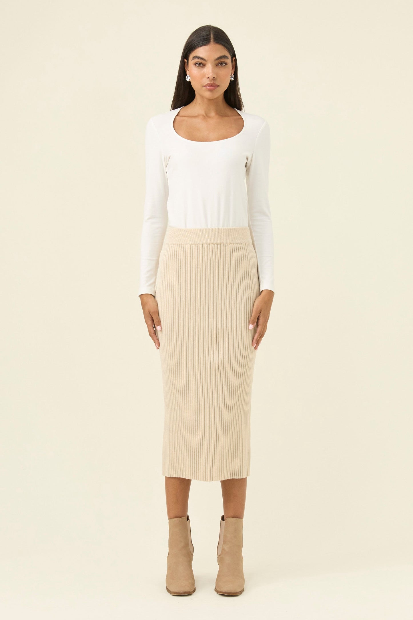 Juno Knit Skirt, Canvas