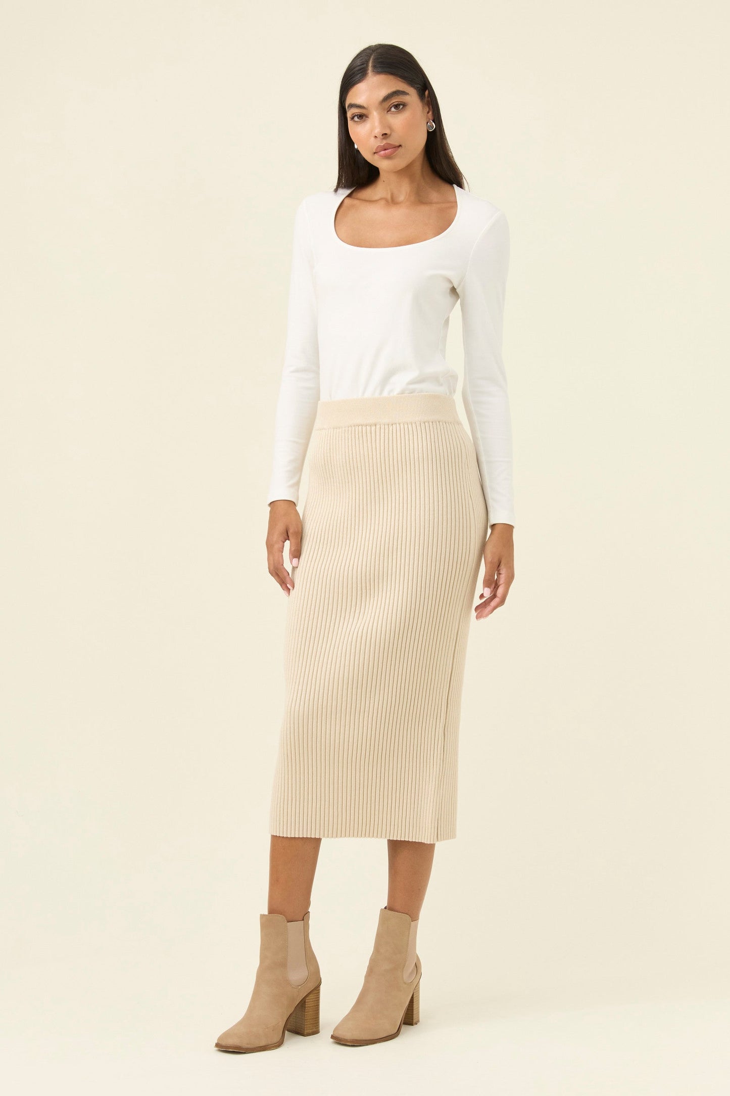 Juno Knit Skirt, Canvas