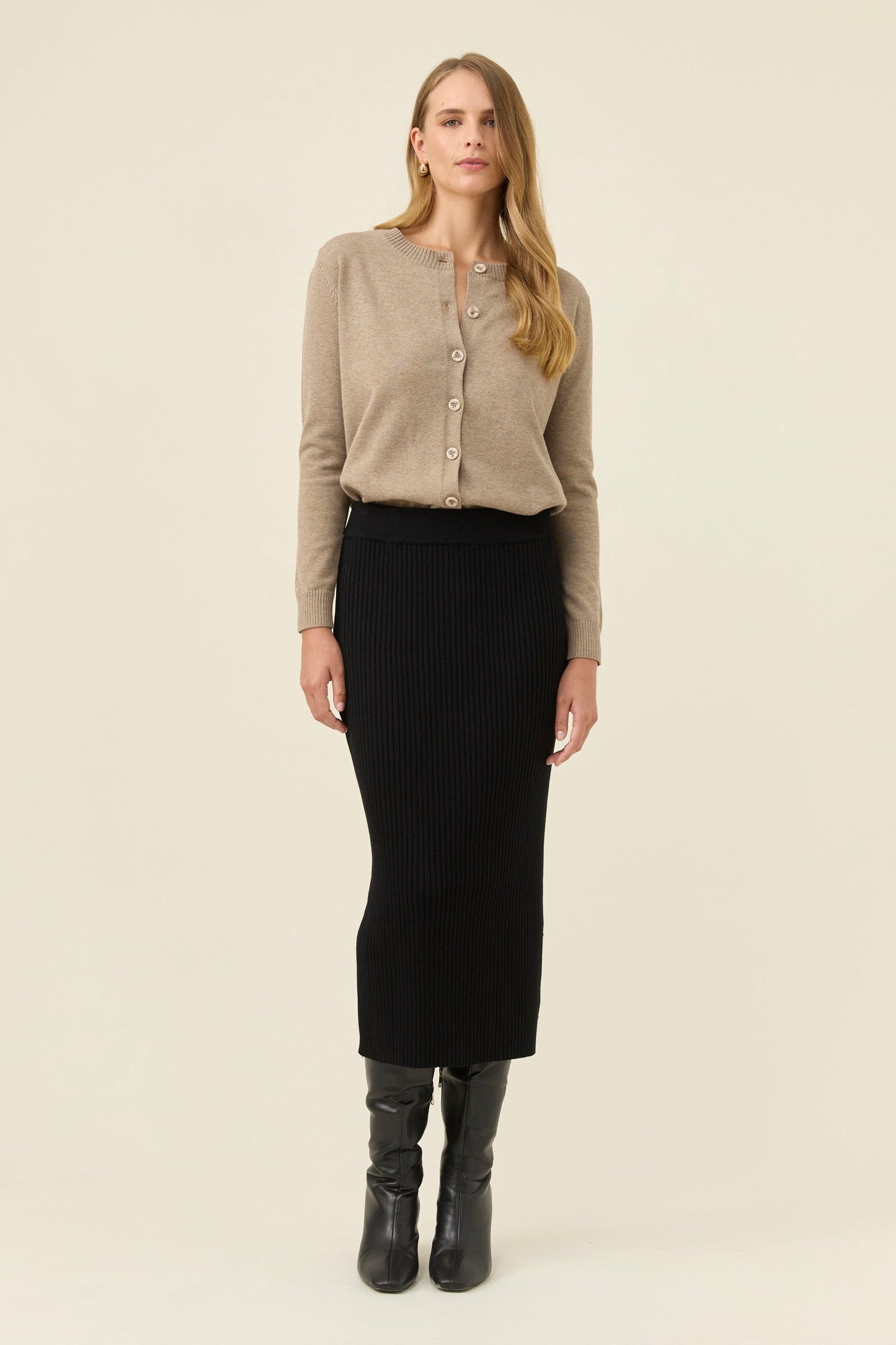 Juno Knit Skirt, Onyx