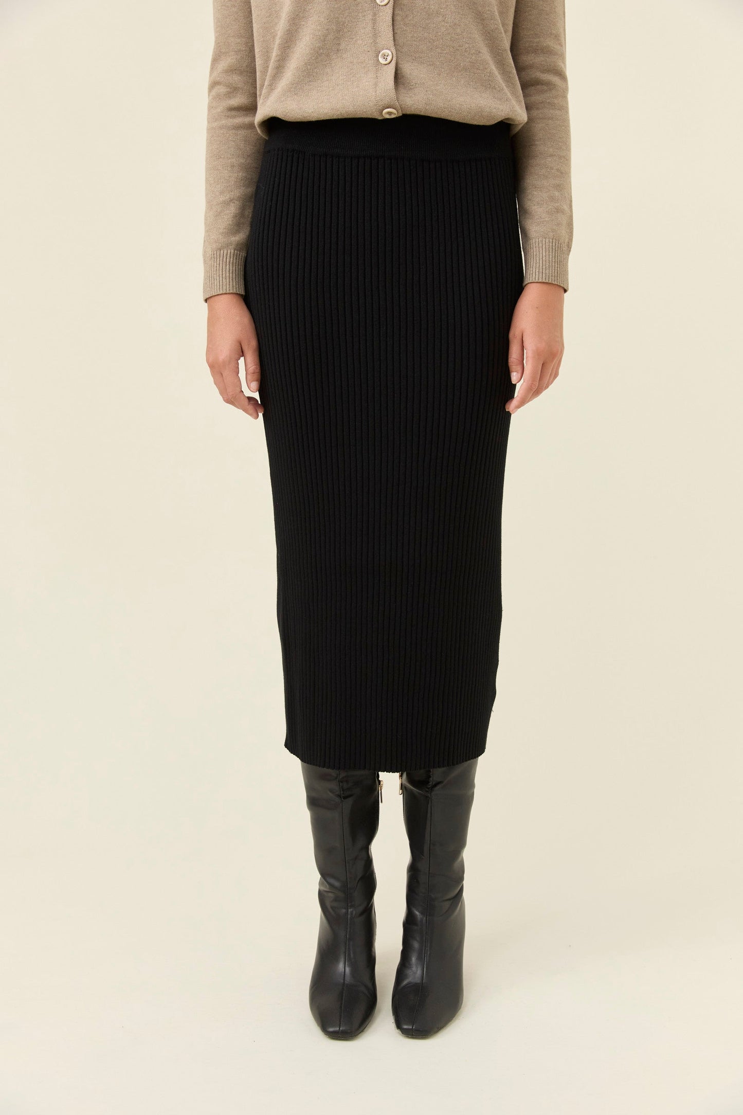 Juno Knit Skirt, Onyx