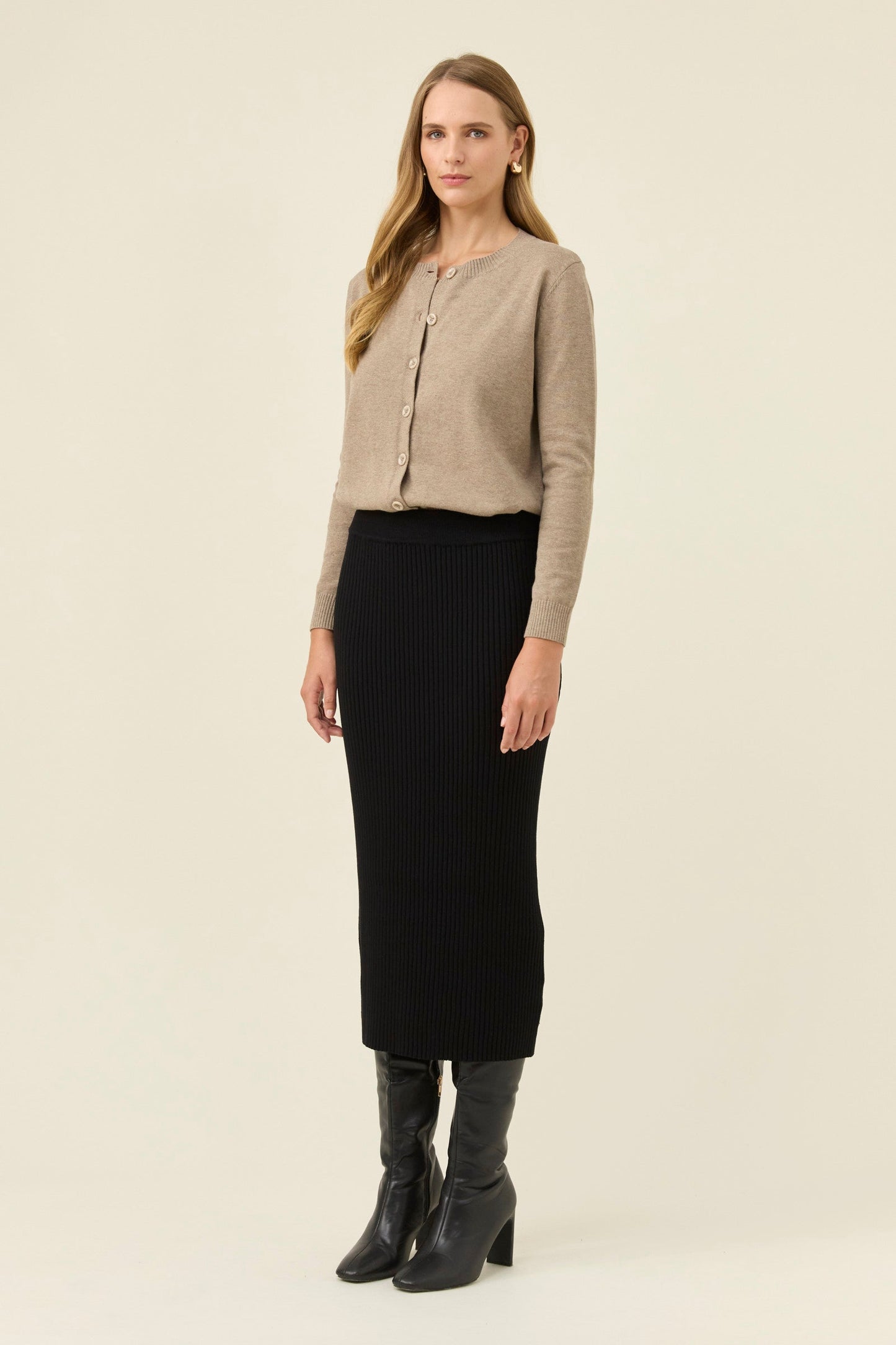 Juno Knit Skirt, Onyx