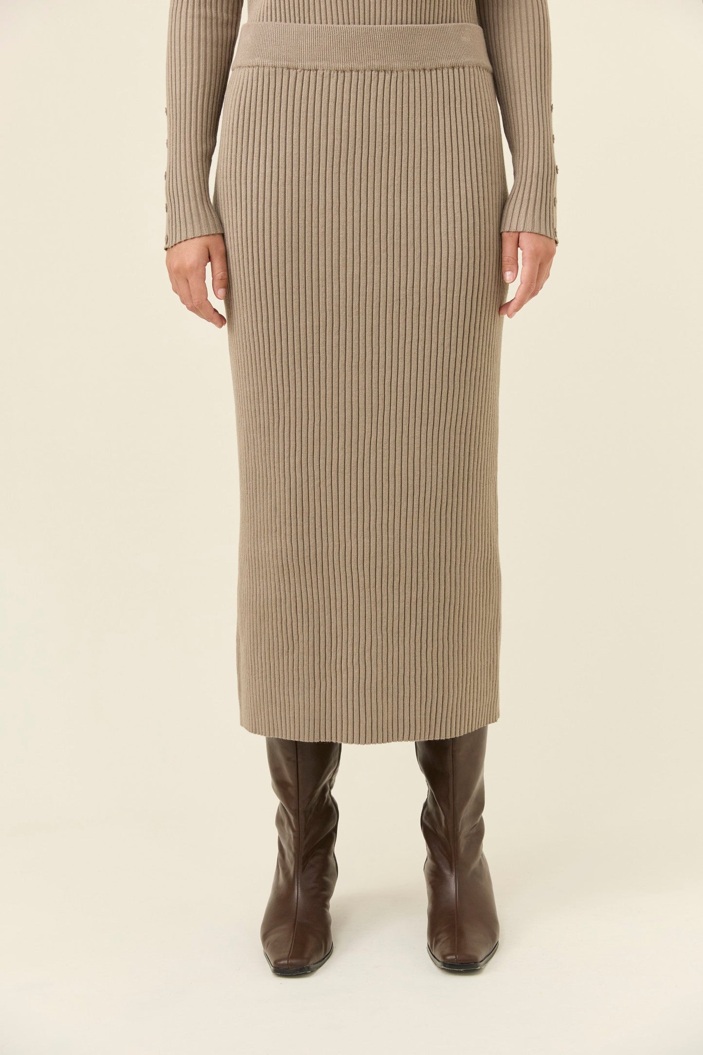 Juno Knit Skirt, Stone