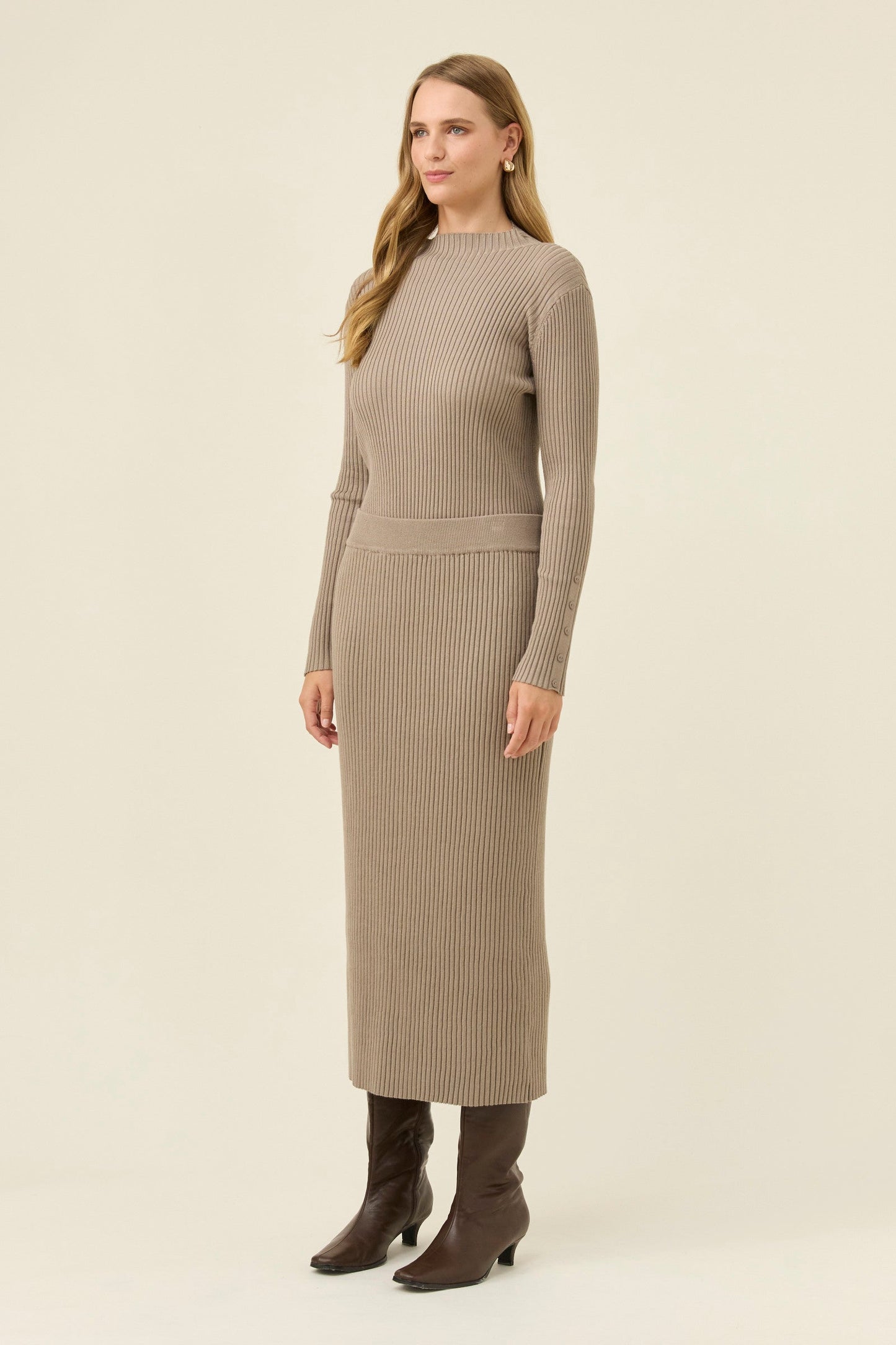 Juno Knit Skirt, Stone