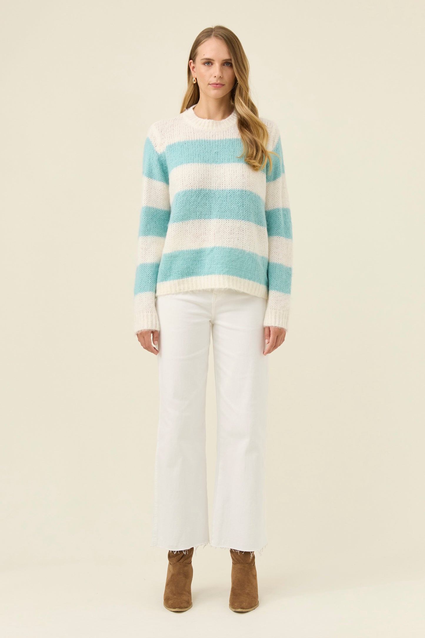 Pallas Stripe Jumper, Ice Blue
