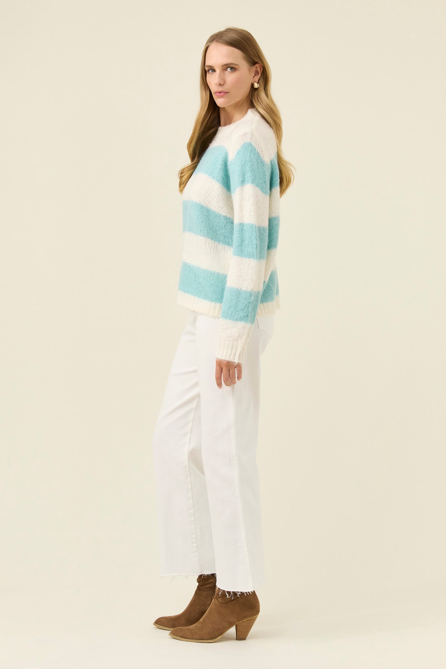 Pallas Stripe Jumper, Ice Blue