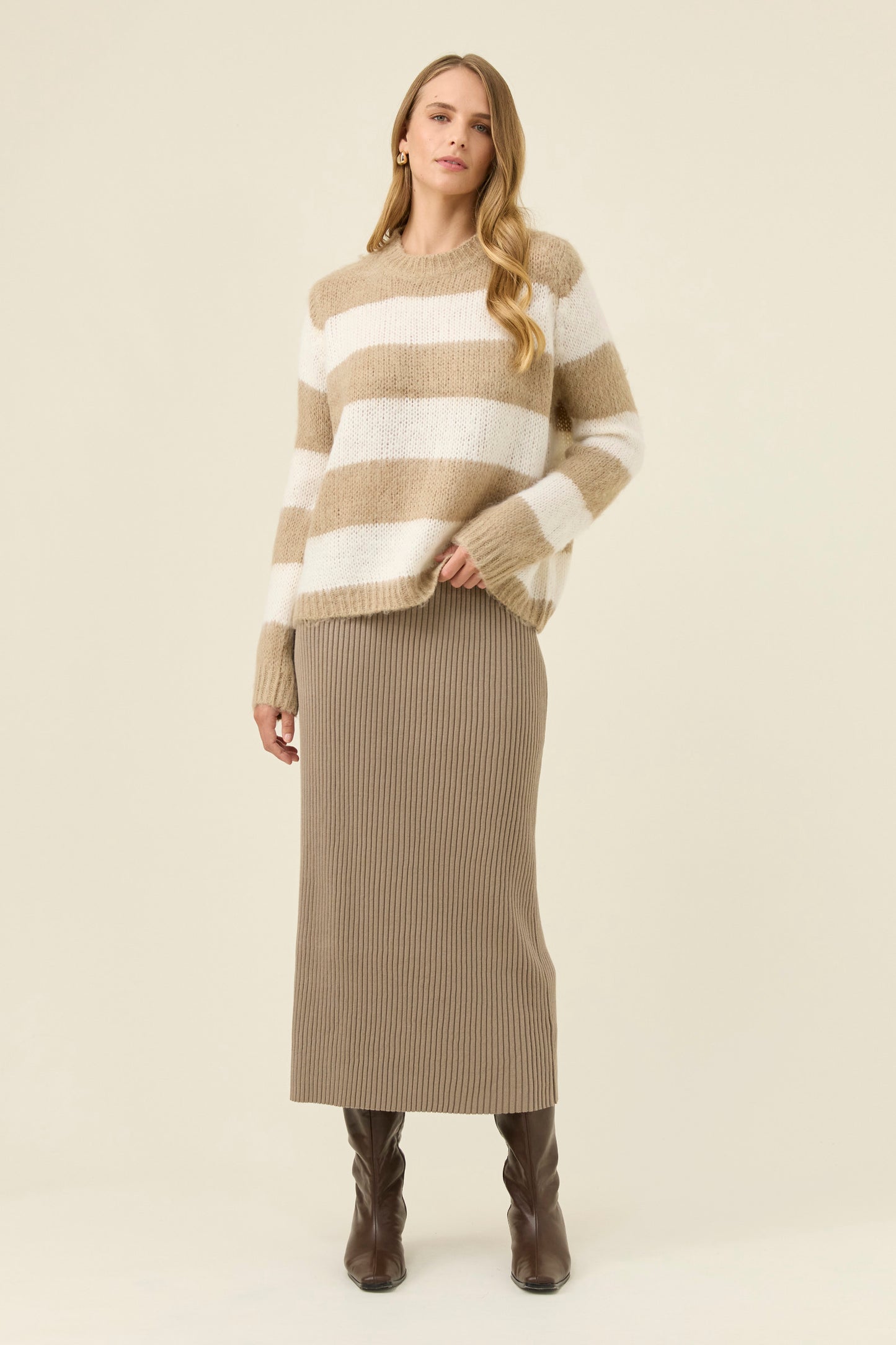 Juno Knit Skirt, Stone