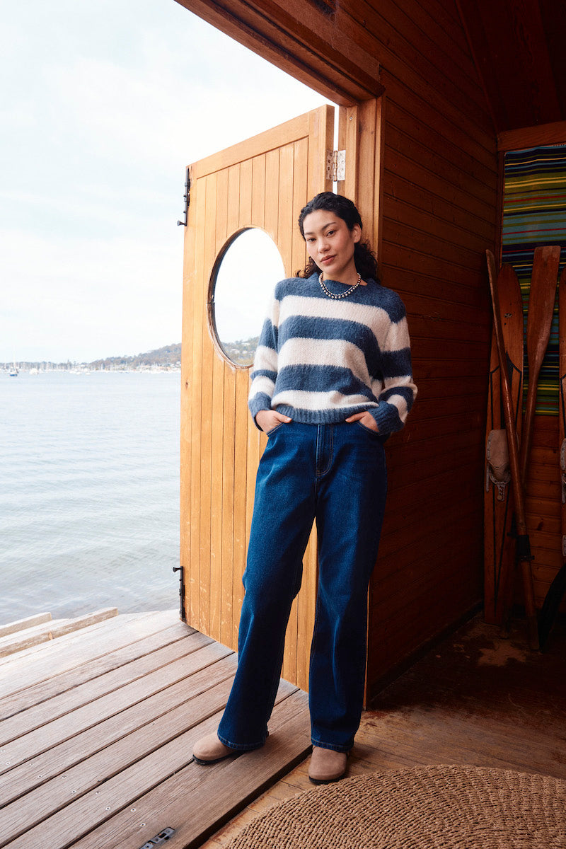 Pallas Stripe Jumper, Navy