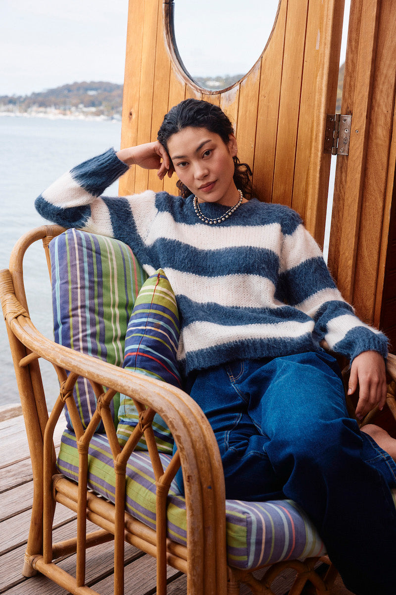 Pallas Stripe Jumper, Navy