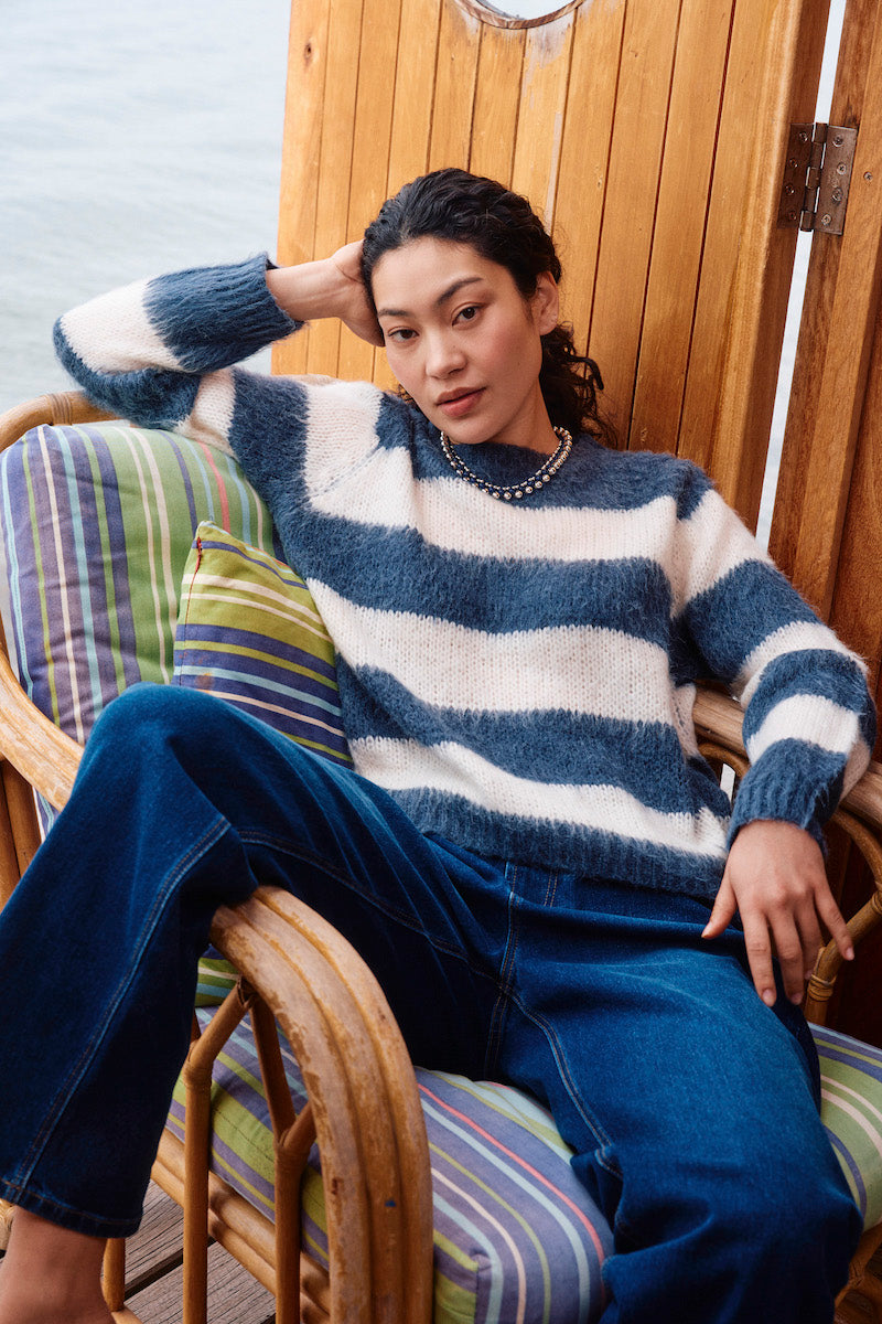 Pallas Stripe Jumper, Navy