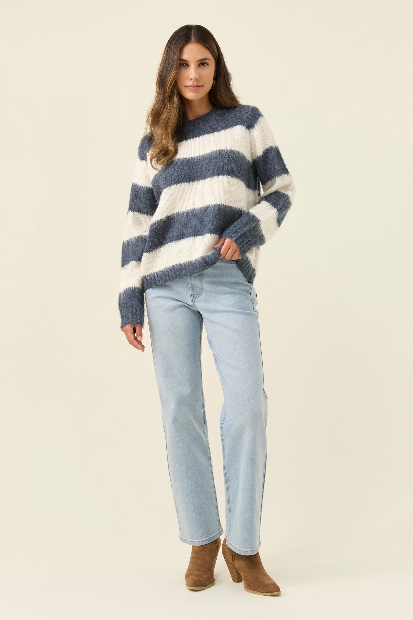 Pallas Stripe Jumper, Navy