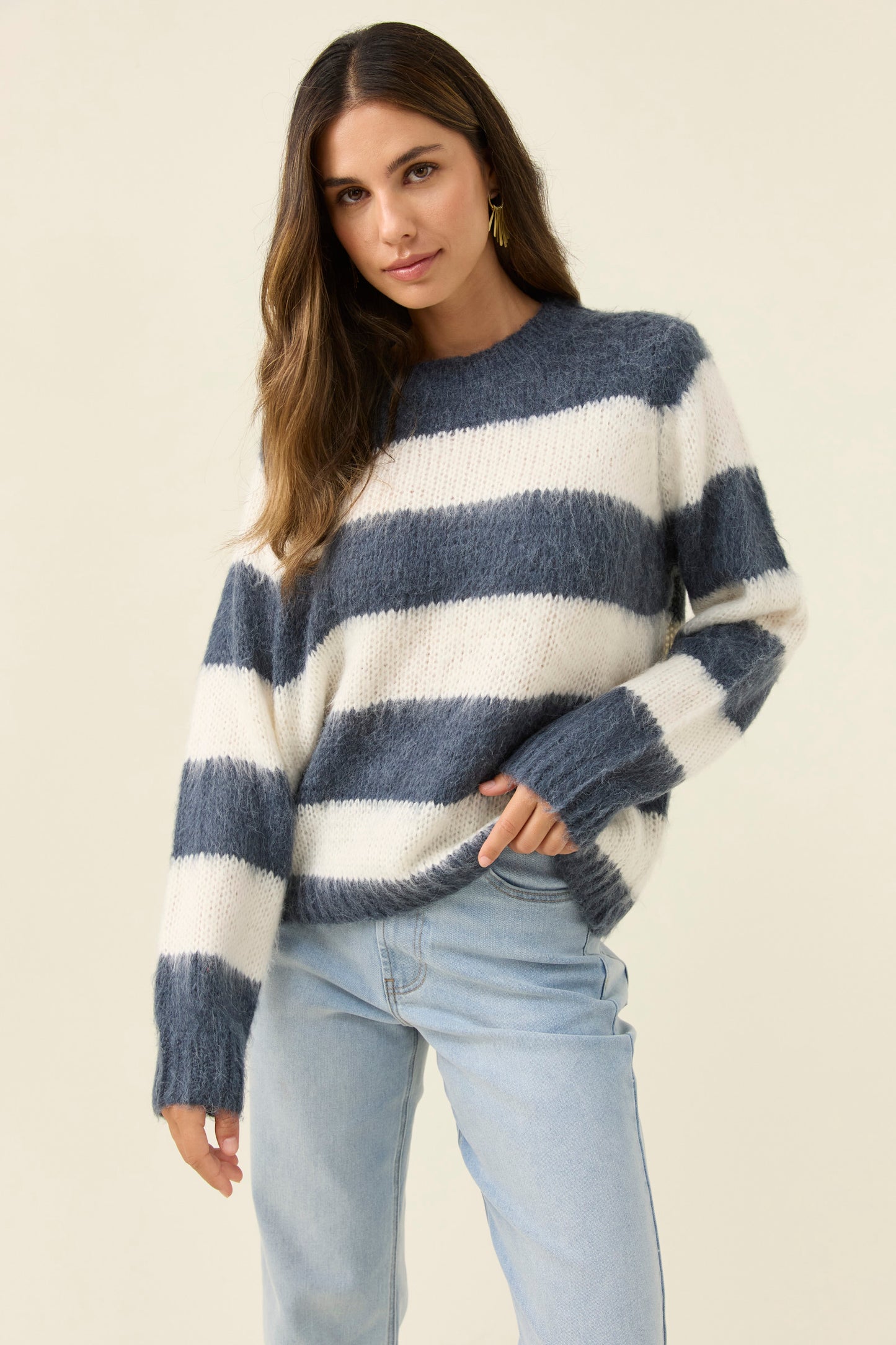 Pallas Stripe Jumper, Navy