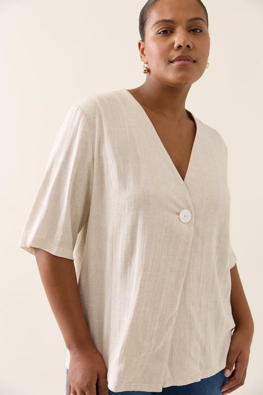 Ingrid Button Top, Canvas